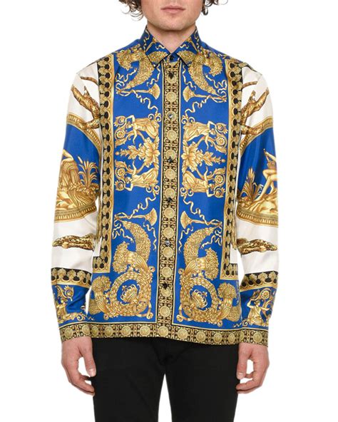 versace pattern shirt mens|Versace style shirts for men.